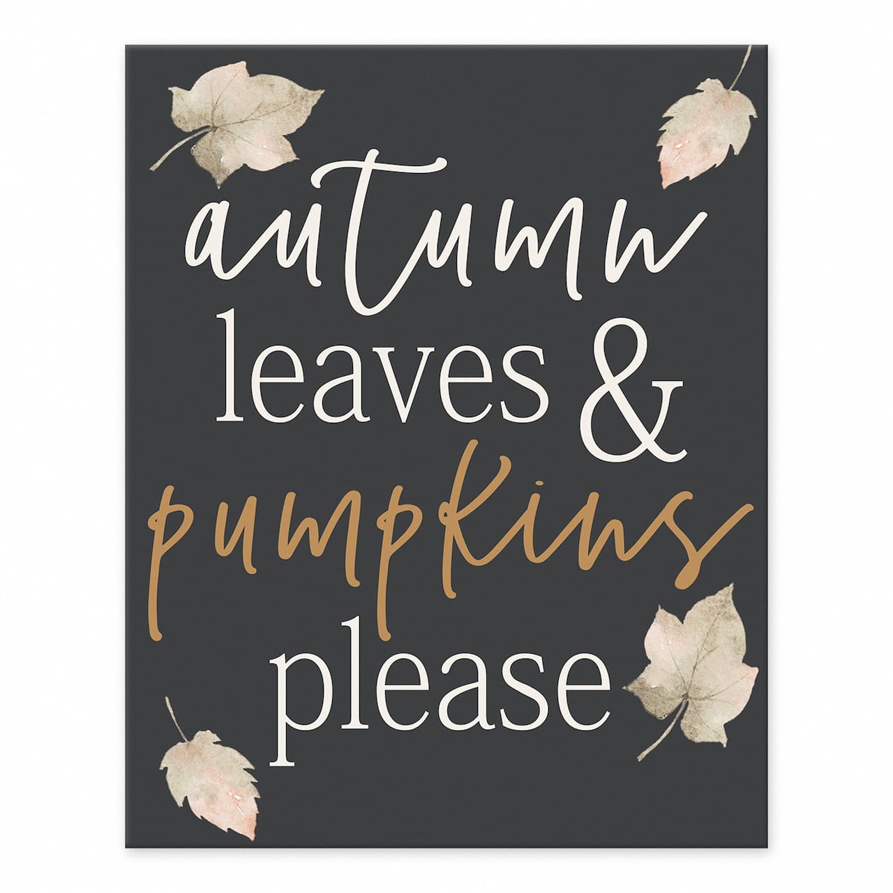 Autumn Leaves And Pumpkins Tabletop Canvas